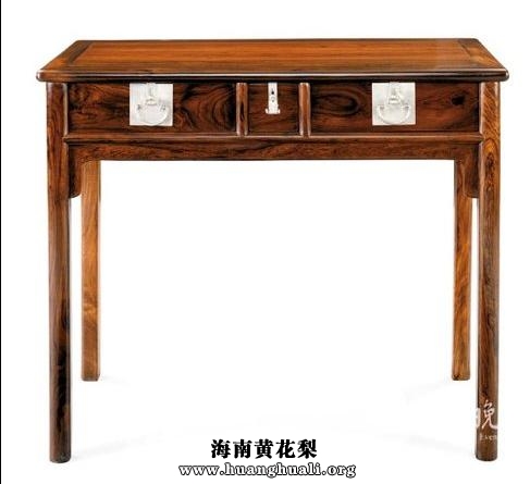 明式海南黄花梨二屉书桌(海岩收藏伍炳亮)